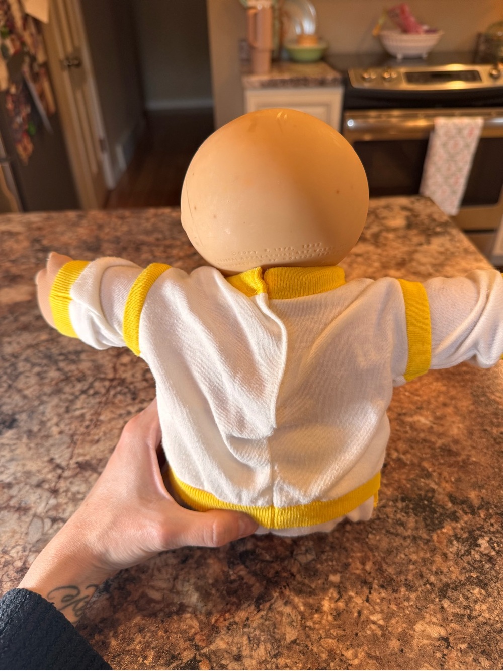 1980s Coleco Cabbage Patch Kids Brown Eyed Preemie doll featuring a bald head - Picture 12 of 16